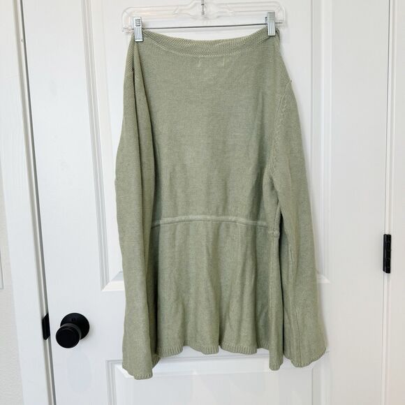 Soft Sourroundings Silk Cashmere Green Flare V Neck Tunic Sweater Women’s 1x NWT - Picture 2 of 7